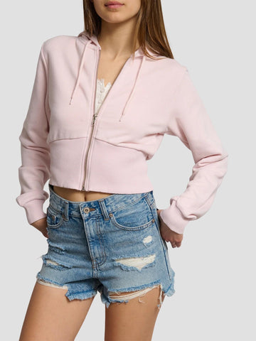 FELPA CROP EFFETTO CORSETTO KREPE252 PINK SUITE BENEDICT 