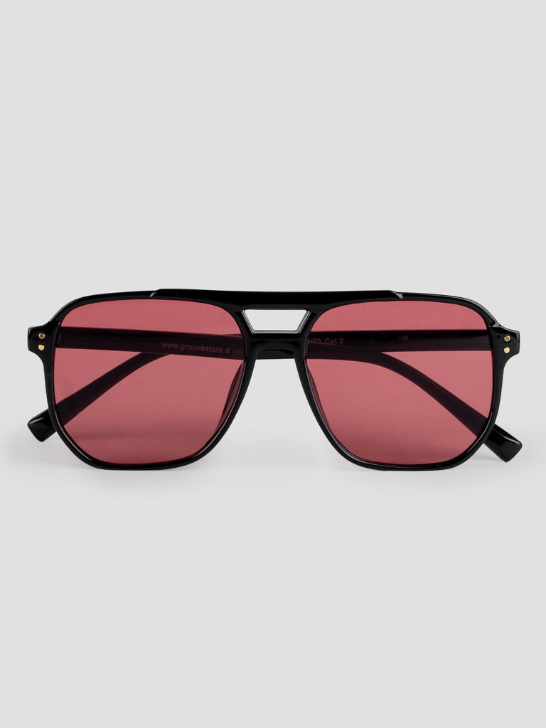 COLORED LENSES DOUBLE SUN001/03 BLACK RED GROOVE 