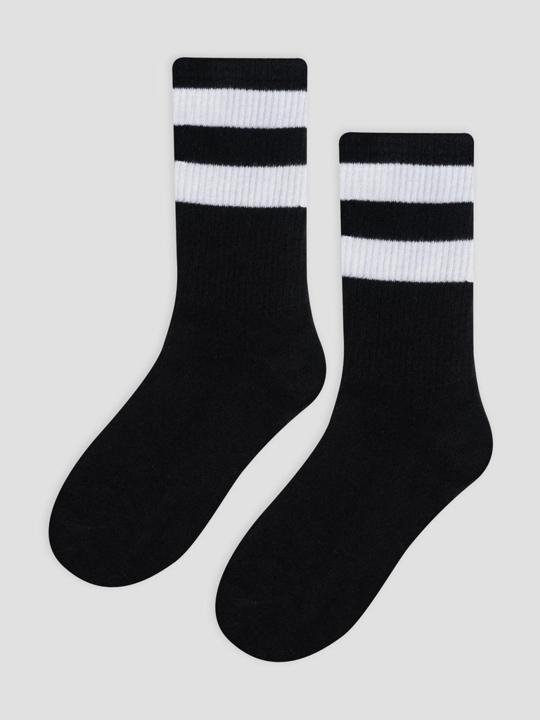 CREW SOCKS GRO1015 BLACK WHITE GROOVE 