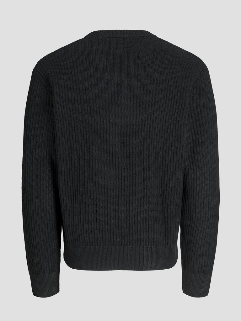 JCOGRID KNIT CREW NECK 12283169 BLACK JACK&JONES 