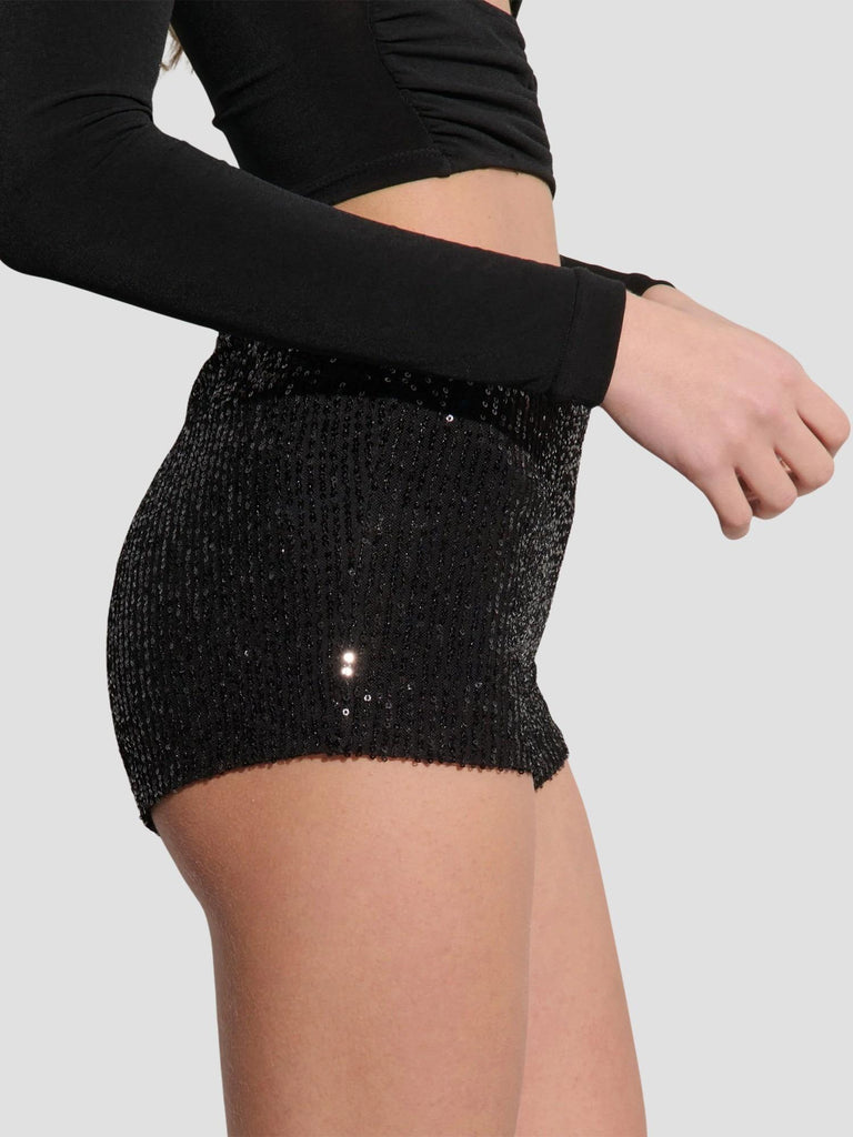 CULOTTE IN PAILLETTES FARM252 NERO SUITE BENEDICT 