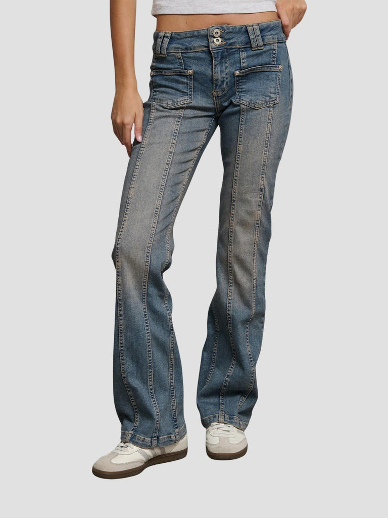 JEANS A ZAMPA CON DOPPIO BOTTONE JEORGINA252 MEDIUM SANDLE SUITE BENEDICT 