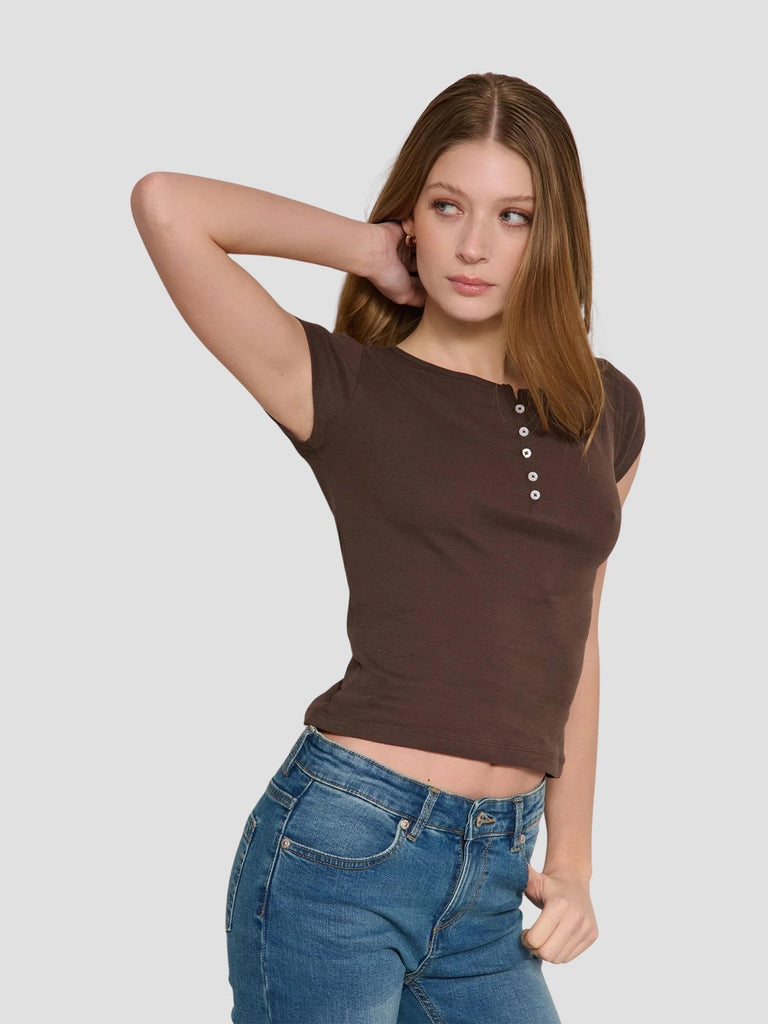TSHIRT CON BOTTONI GANGSTA251 BROWN SUITE BENEDICT 