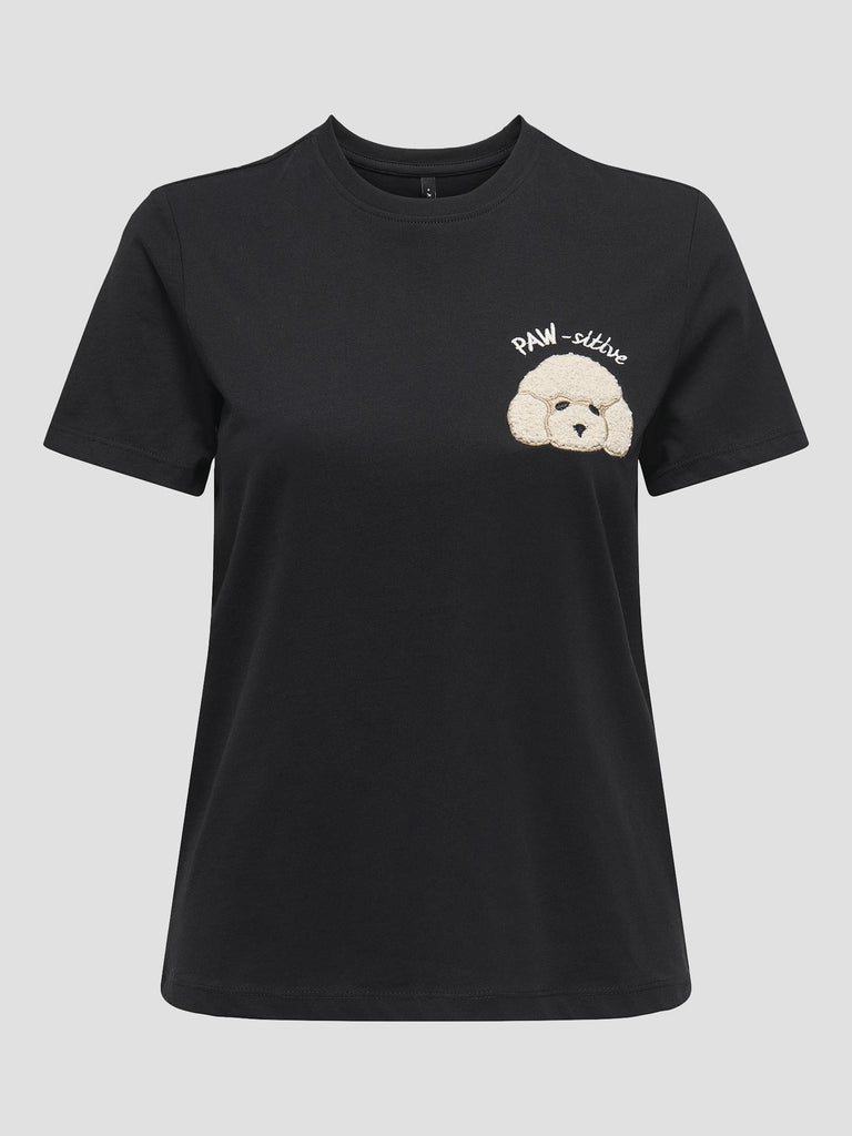 ONLTERESA LIFE REG S/S TEDDY TOP CS JRS 15316954 BLACK ONLY 