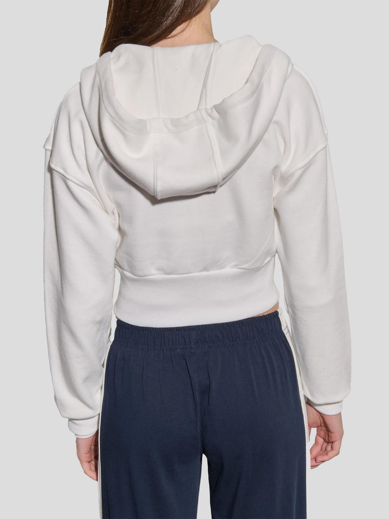 FELPA CON CAPPUCCIO CROP KOREA252 OFFWHITE SUITE BENEDICT 