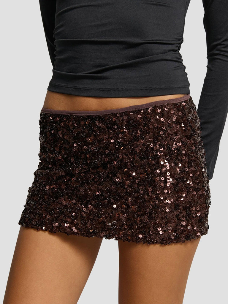 SKORT IN PAILLETTES FUGAL CHAMPAGNE SUITE BENEDICT 