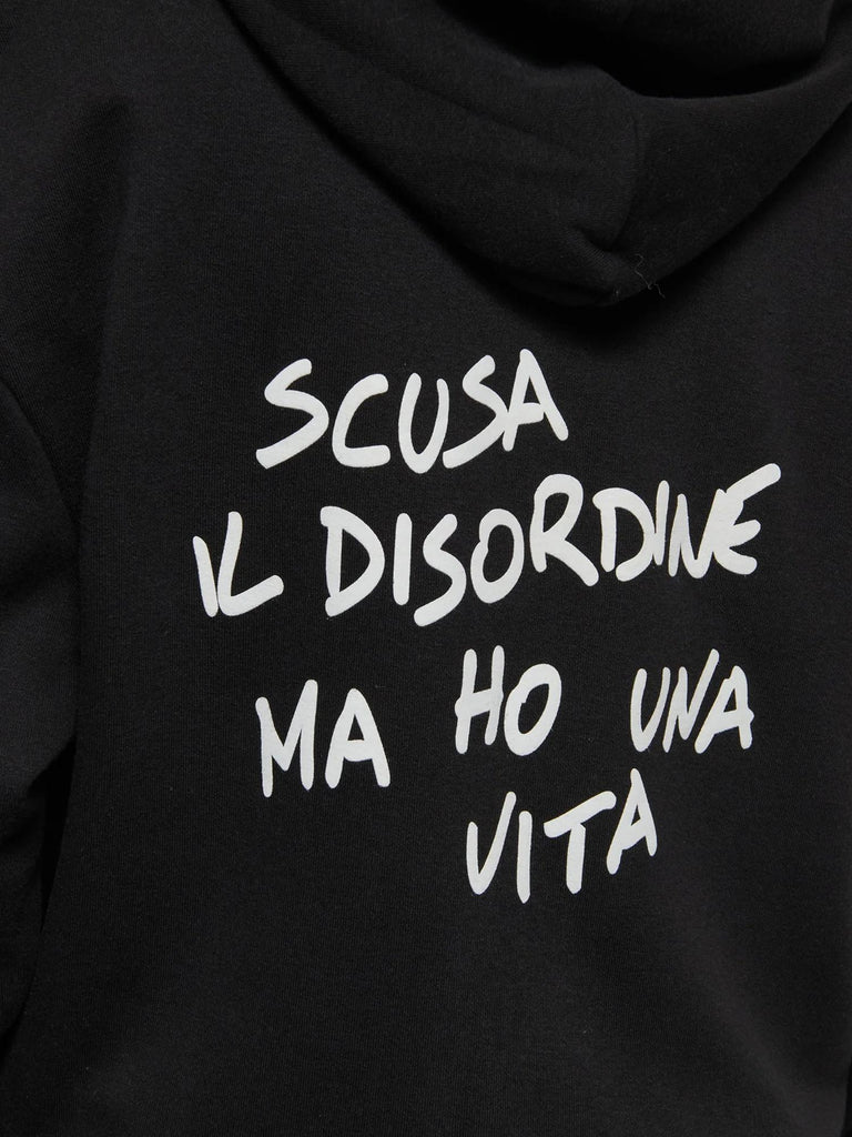 FELPA STAMPATA OVERSIZE CON ZIP KITE-SCUSA BLACK SUITE BENEDICT 