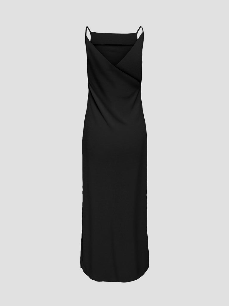 ONLCHIGO LIFE STRAP SATIN MAXI DRESS WVN 15340535 BLACK ONLY 