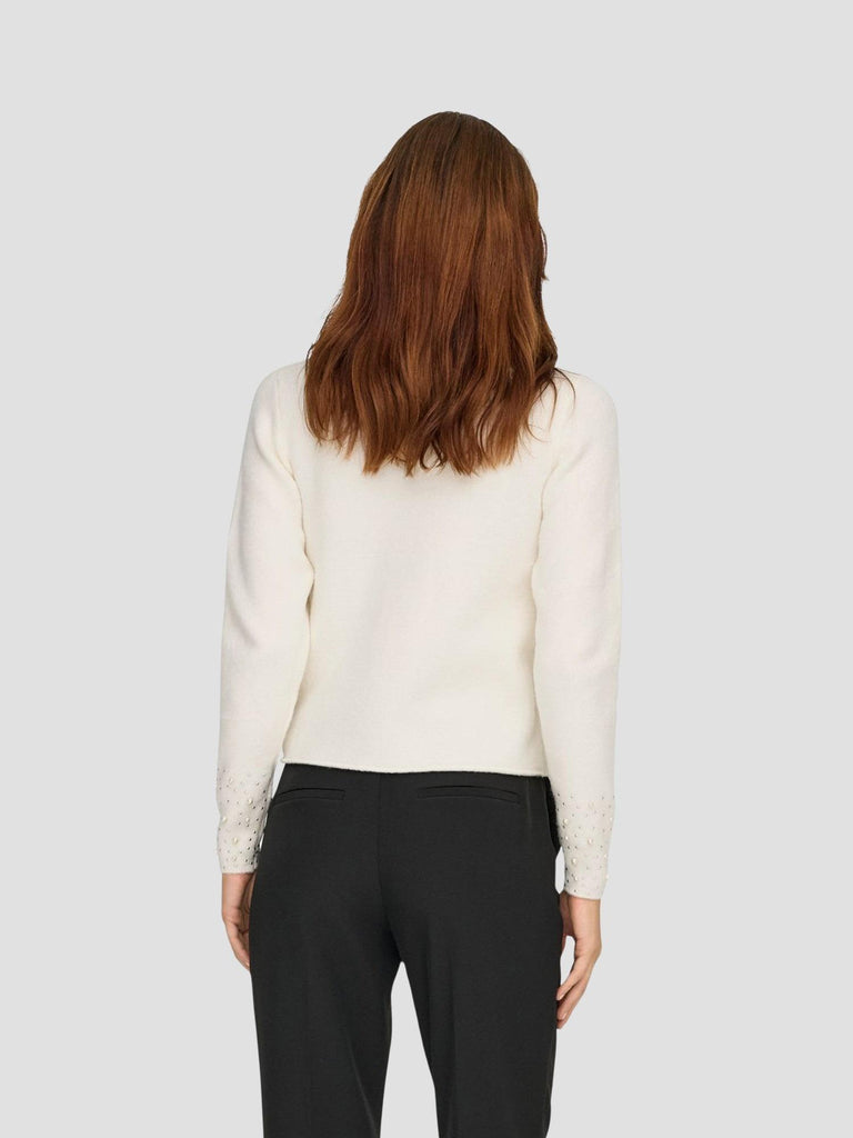 JDYPEARL L/S O-NECK PEARL PULLOVER KNT 15351912 WHITE JACQUELINE DE YONG 