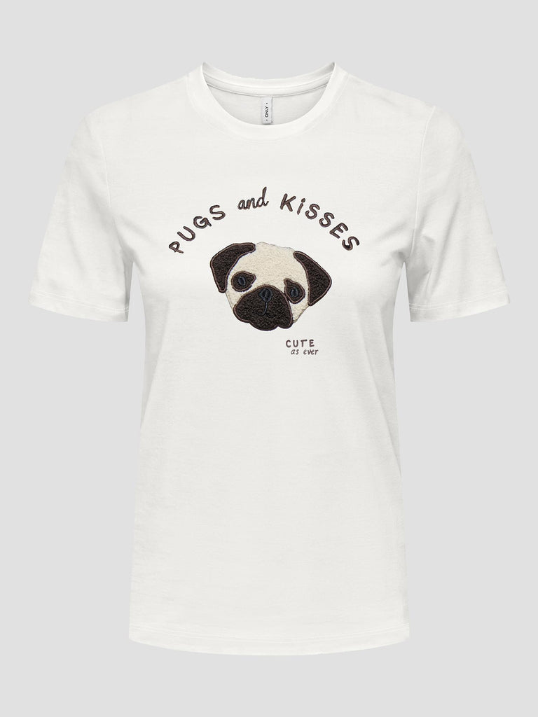 ONLTERESA LIFE REG S/S TEDDY TOP CS JRS 15316954 PUGS ONLY 