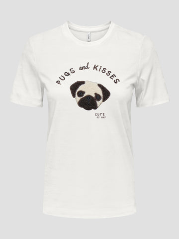 ONLTERESA LIFE REG S/S TEDDY TOP CS JRS 15316954 PUGS ONLY 
