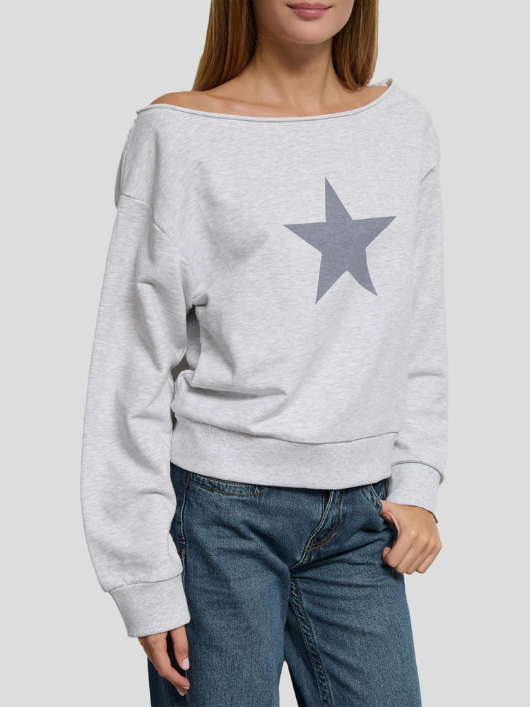 FELPA OFFSHOULDER CON STAMPA KAMAYA-STARYA PEARL MEL SUITE BENEDICT 