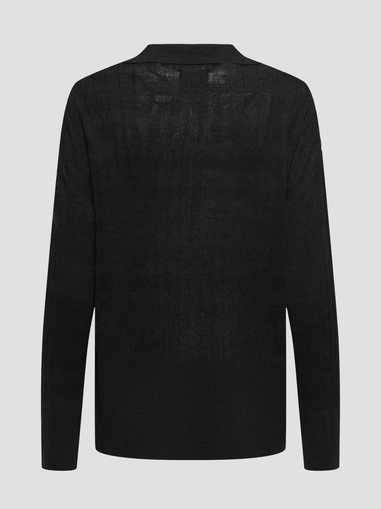 ONLTARA LS RIB POLO CC KNT 15350701 BLACK ONLY 