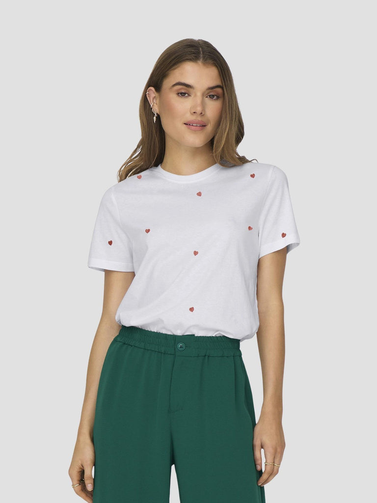 ONLKETTY LIFE S/S O-NECK TOP JRS NOOS 15288473 HEART ONLY 
