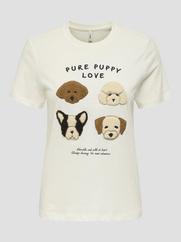 ONLTERESA LIFE REG S/S TEDDY TOP CS JRS 15316954 PUPPY LOVE ONLY 
