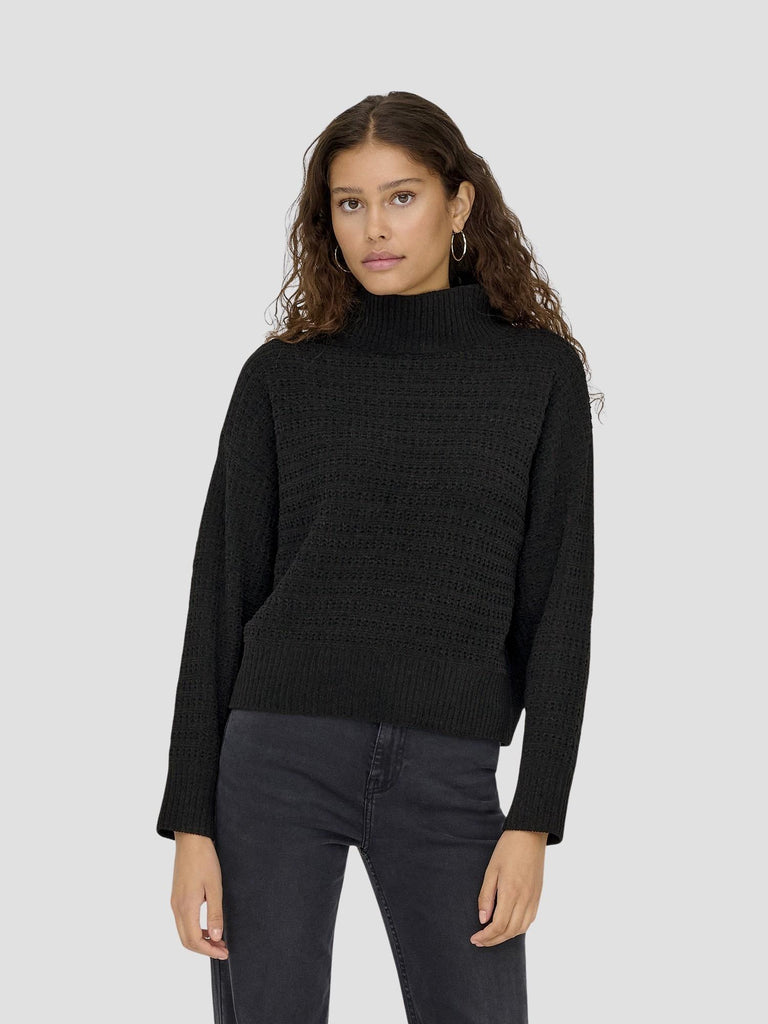 ONLGLOBE LS HIGHNECK BF KNT 15358582 BLACK ONLY 