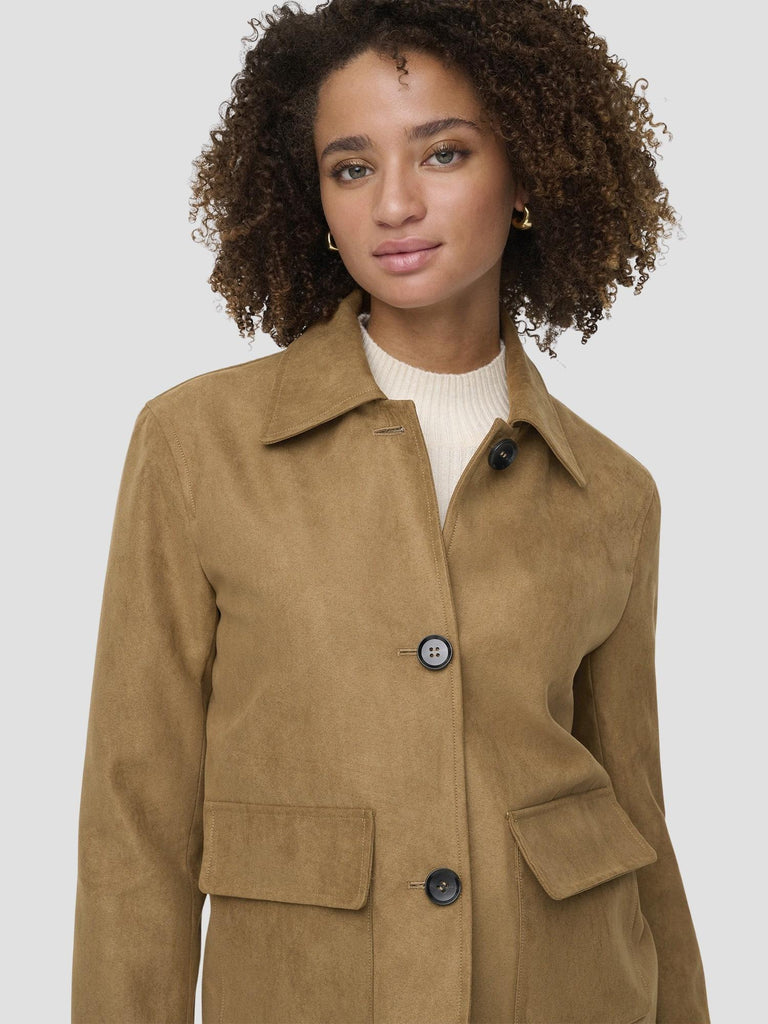 JDYNANNA FAUX SUEDE JACKET OTW HAB 15358235 TOASTED COCONUT JACQUELINE DE YONG 