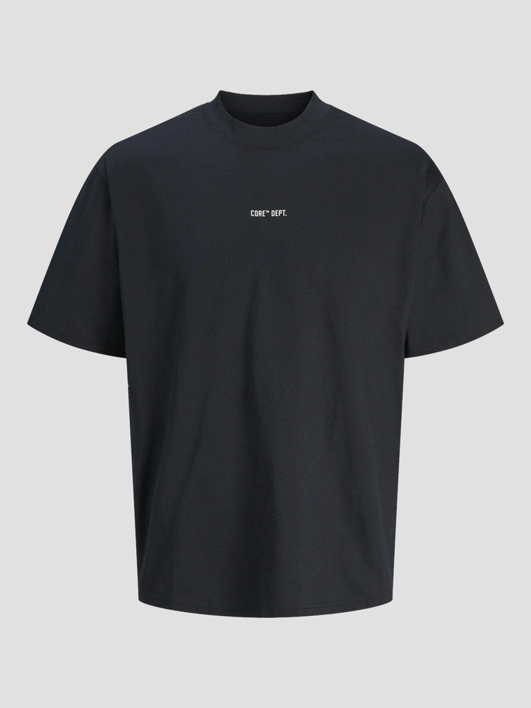 JCOCONCRETE TEXT BACK TEE SS CREW NECK 12273287 BLACK JACK&JONES 