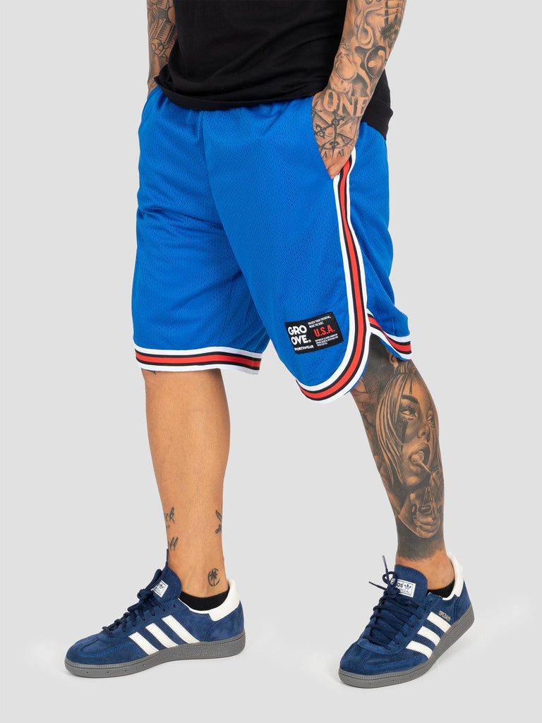 BASKETBALL SHORT MESH BANDE BSKSH001 BLUE GROOVE 