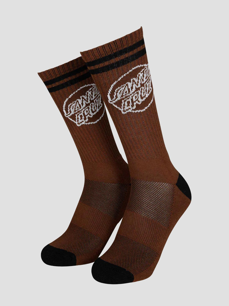 KICK SOCKS (2 PACK) SCK0603 CHESTNUT BLACK SANTA CRUZ 