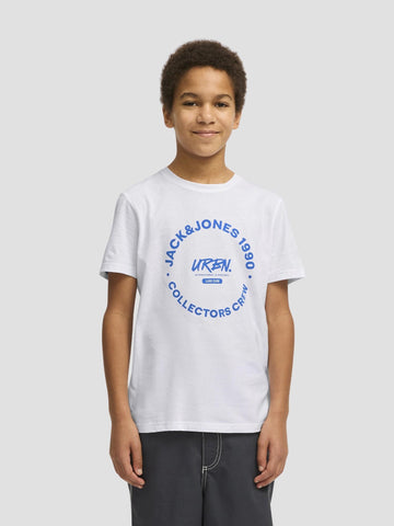JJSIMON TEE SS CREW NECK JNR 12270001 WHITE JACK&JONES 