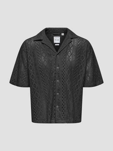 ONSNOVAK RLX RESORT SS LACE SHIRT 22032731 BLACK ONLY&SONS 