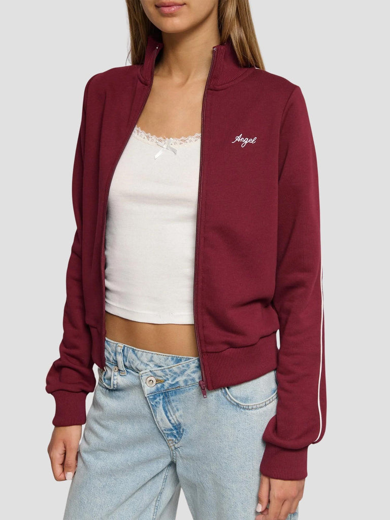 FELPA COLLO ALTO CON RICAMO KOMY-ANGEL BORDEAUX-OFFWHITE SUITE BENEDICT 