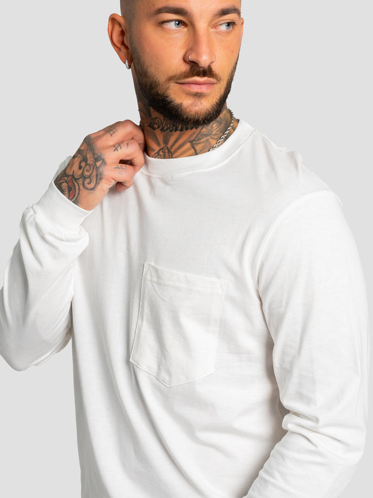 GROOVE T SHIRT MANICA LUNGA CON TASCHINO IN COTONE AMERICANO BARL111 PANNA GROOVE 