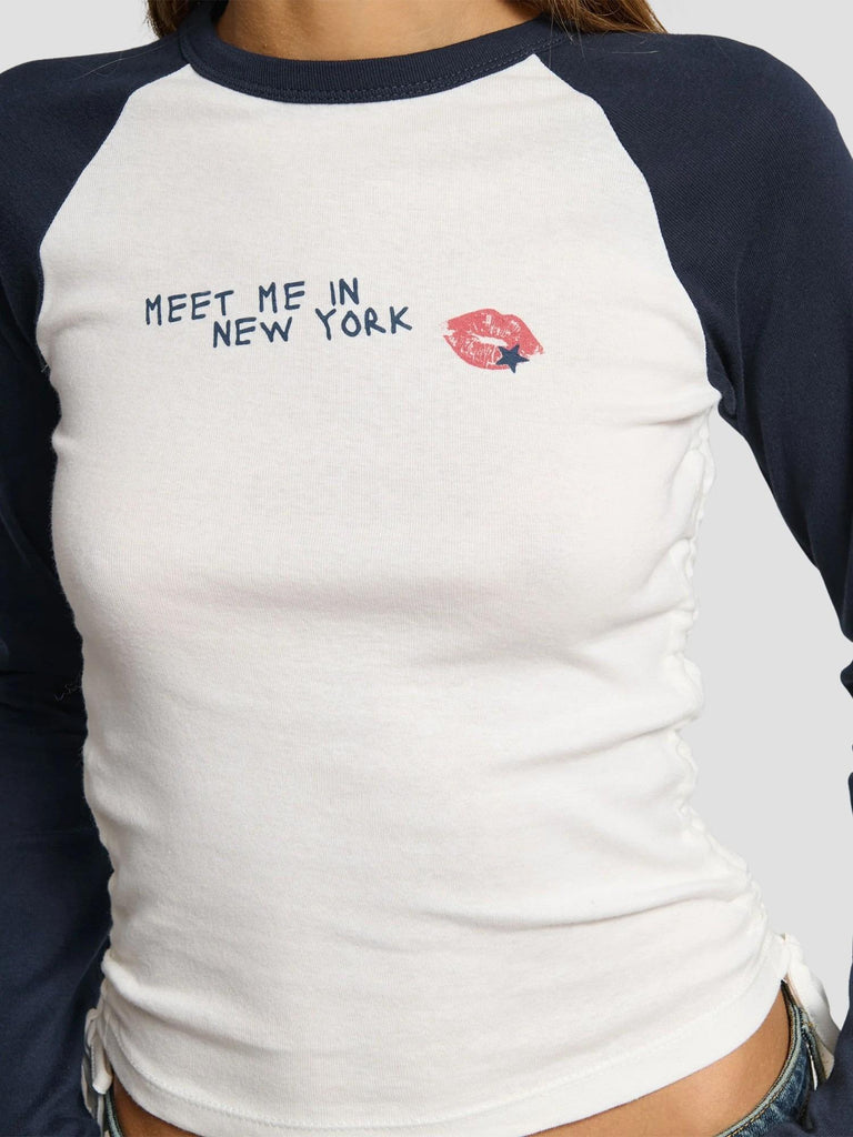 T-SHIRT RAGLAN STAMPATA GORIZIA-KISSNY OFFWH-DK NAVY SUITE BENEDICT 