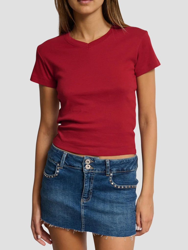 T-SHIRT SCOLLO A V TINDER252 DK RED SUITE BENEDICT 