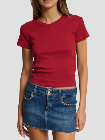 T-SHIRT SCOLLO A V TINDER252 DK RED SUITE BENEDICT 