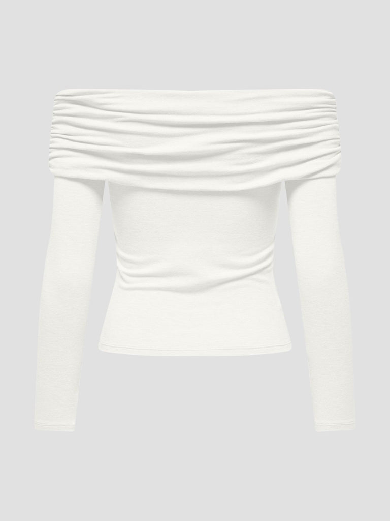 ONLGLAMOUR L/S OFF SHOULDER TOP CC JRS 15339759 CLOUD DANCER ONLY 