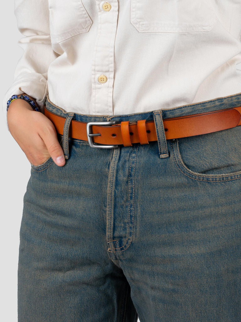 LEATHER BELT 2.8 GRO4004 LIGHT BROWN GROOVE 