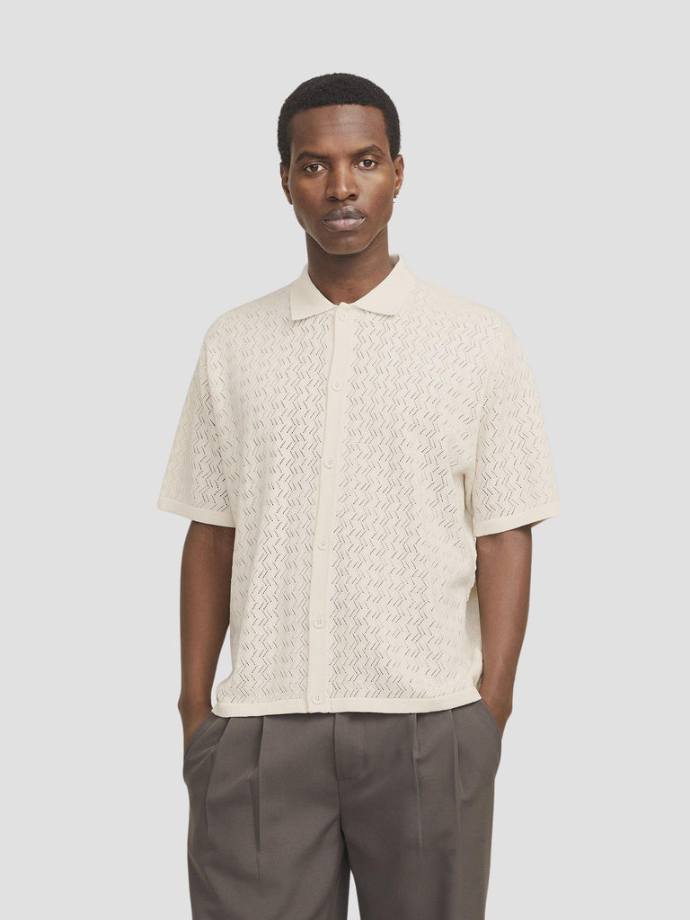 JORTYLER KNIT SS POLO SN 12272863 SEA SALT JACK&JONES 
