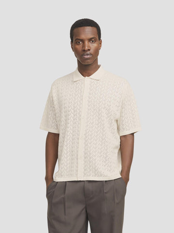 JORTYLER KNIT SS POLO SN 12272863 SEA SALT JACK&JONES 