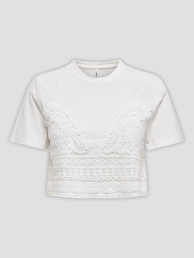 ONLBETSY LIFE S/S O-NECK MIX TOP JRS 15346327 CLOUD DANCER ONLY 