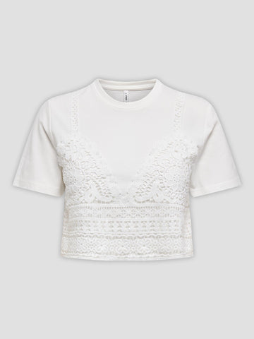 ONLBETSY LIFE S/S O-NECK MIX TOP JRS 15346327 CLOUD DANCER ONLY 