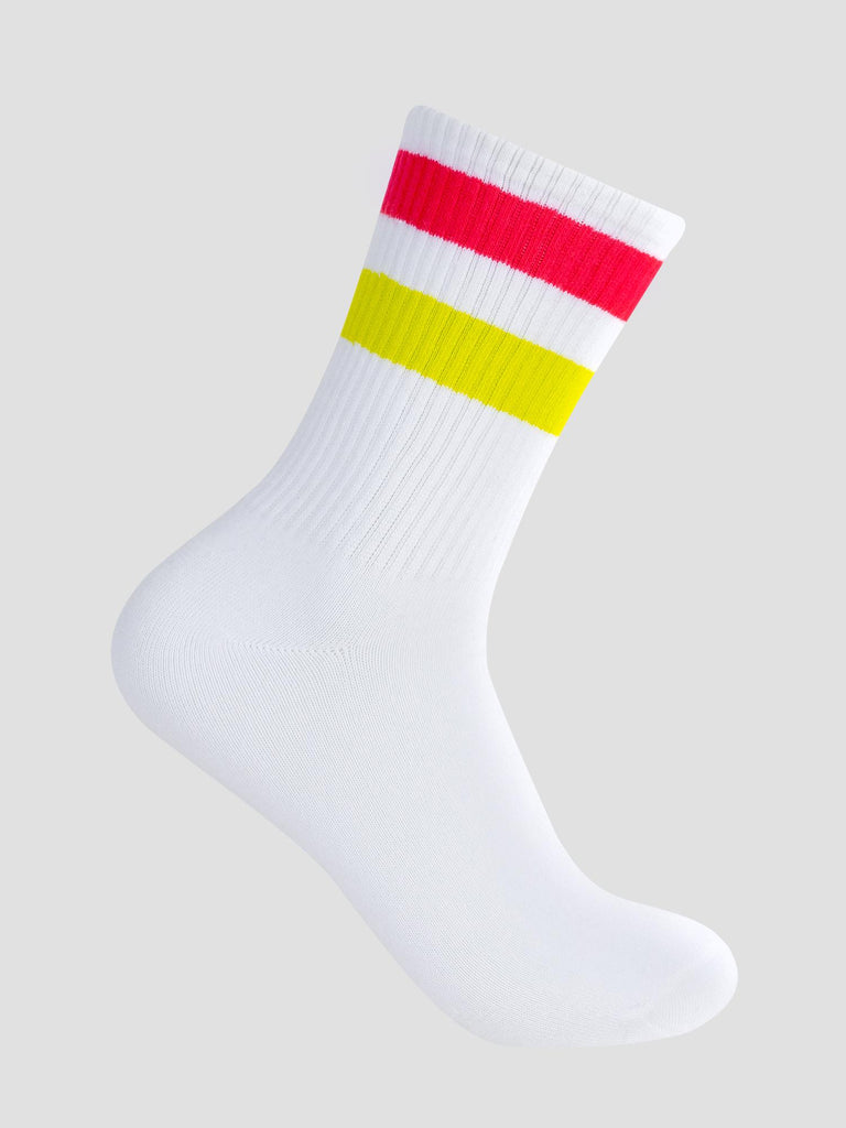 CREW SOCKS GRO1015 WHI FUX YEL GROOVE 