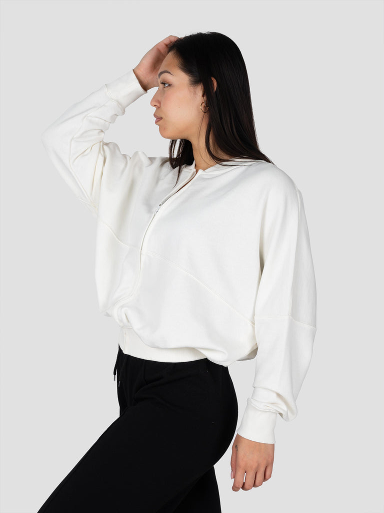 GROOVE FELPA ZIP CROP BARL339W PANNA GROOVE 