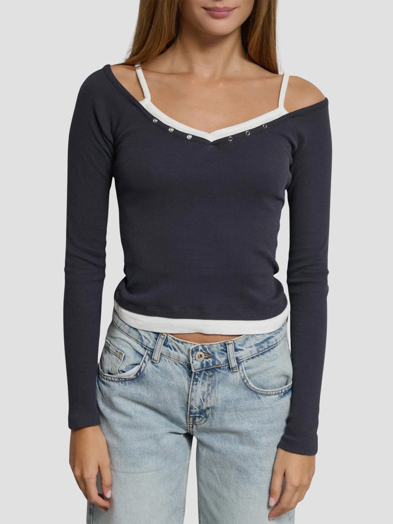 TOP DOUBLE LAYER GAPPER MIDNIGHT-OFFWH SUITE BENEDICT 