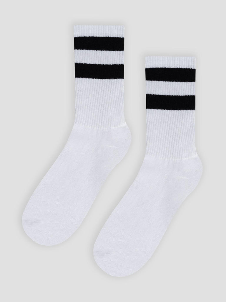 CREW SOCKS GRO1015 WHITE BLACK GROOVE 