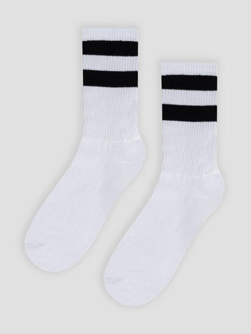 CREW SOCKS GRO1015 WHITE BLACK GROOVE 