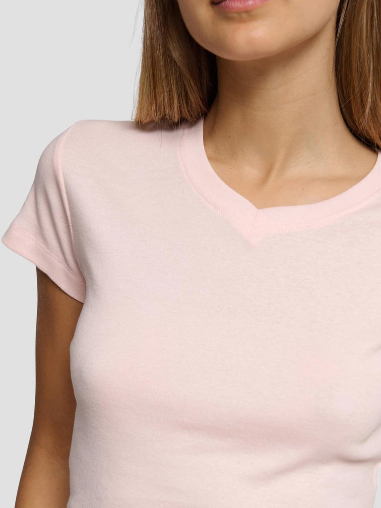 T-SHIRT SCOLLO A V TINDER252 PINK SUITE BENEDICT 
