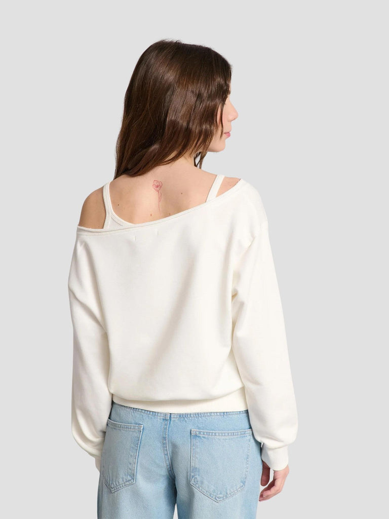 FELPA OFFSHOULDER CON STAMPA KAMAYA-ZEIGHT OFFWHITE SUITE BENEDICT 