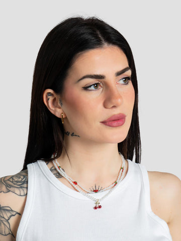 CHERRY BEAD GRO7514 WHITE GROOVE 