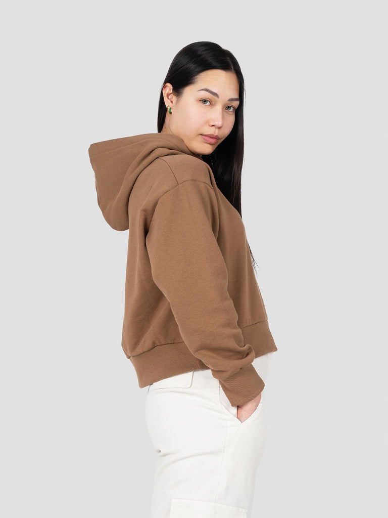 GROOVE FELPA CAPPUCCIO CHIUSO COSTA ALTA CROP BARL338W TABACCO GROOVE 