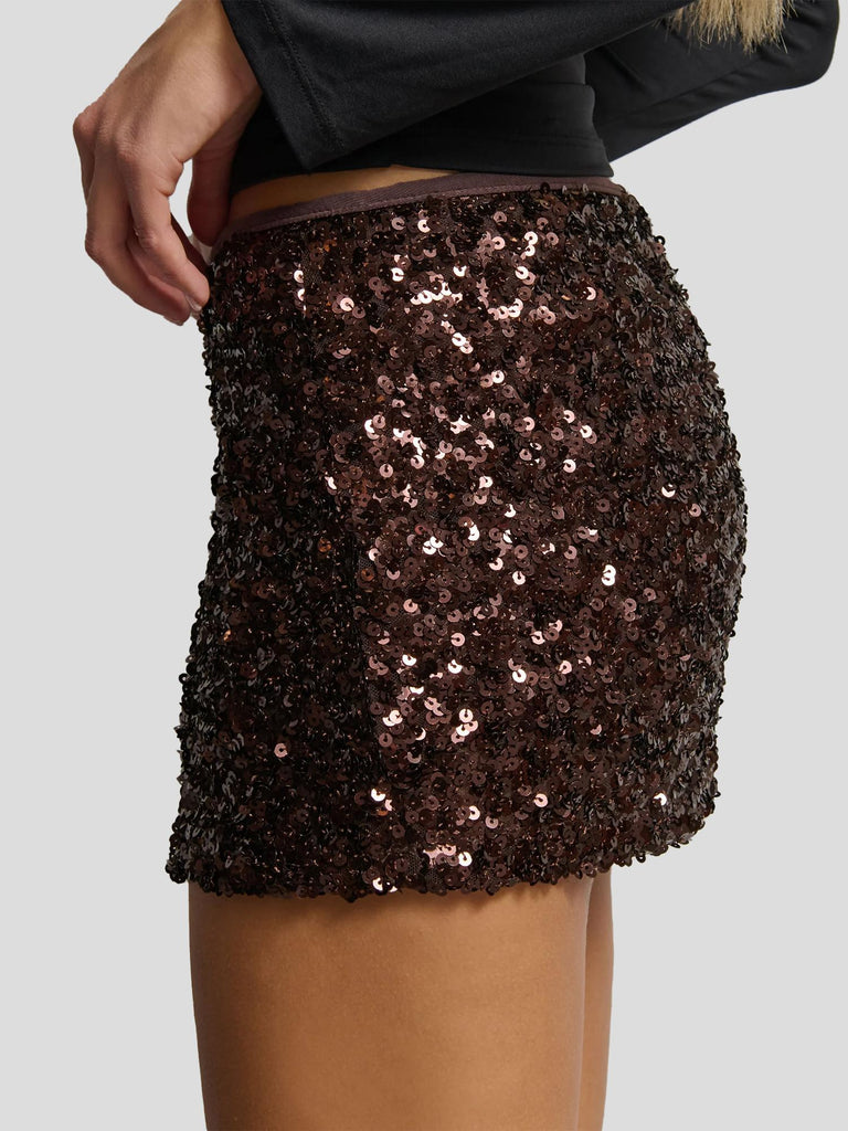 SKORT IN PAILLETTES FUGAL CHAMPAGNE SUITE BENEDICT 