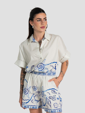 CAMICIA FANTASIA 4099 BIANCO BLU GROOVE 
