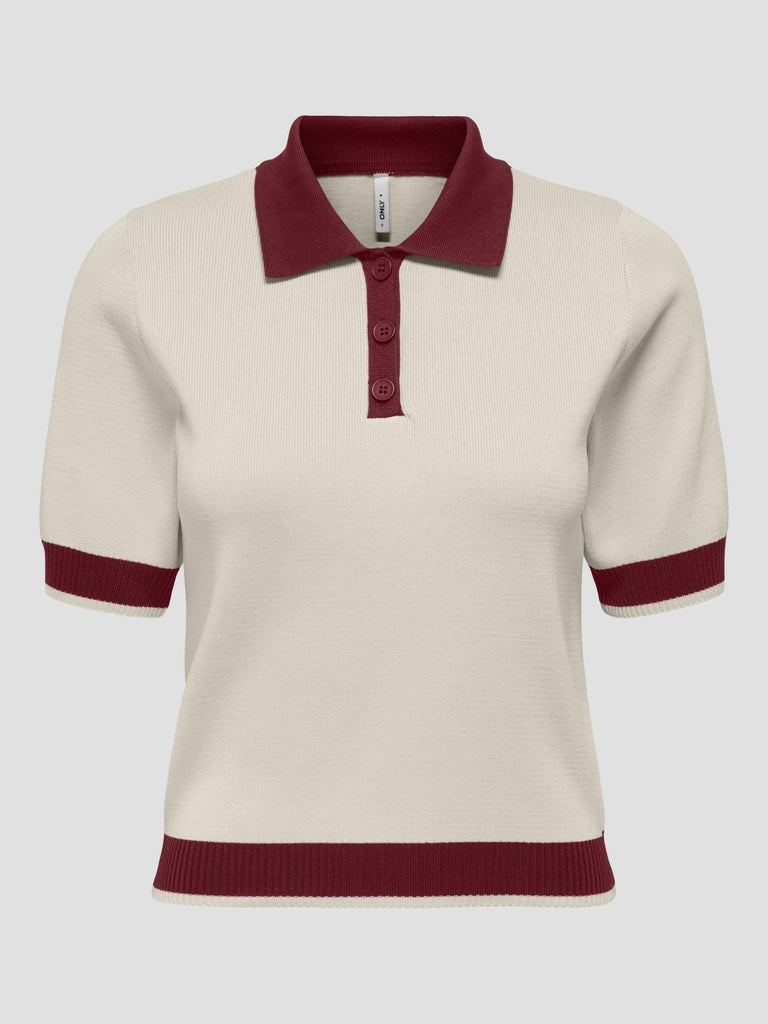 ONLALICE SS POLO CC KNT 15350093 CABERNET ONLY 