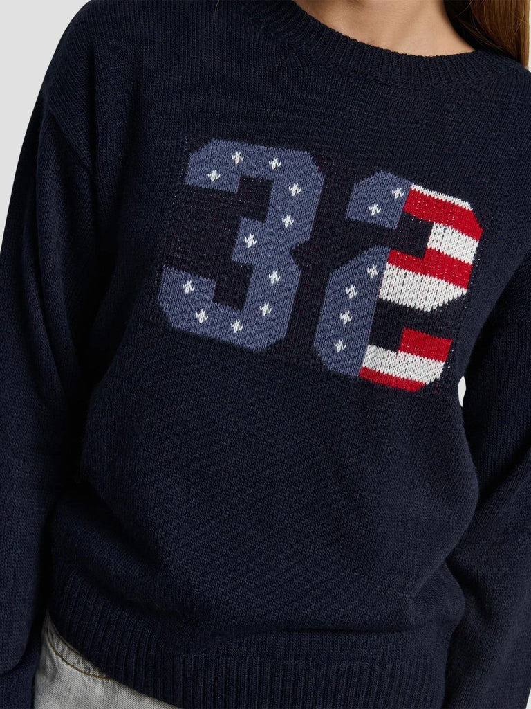 MAGLIONE INTARSIO NUMERO BANDIERA PARGY BLU NAVY SUITE BENEDICT 